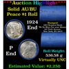 Image 1 : ***Auction Highlight*** AU/BU Slider Chemical Bank Shotgun Peace $1 Roll 1924 & P Ends Virtually UNC