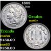 Image 1 : 1868 Three Cent Copper Nickel 3cn Grades Select+ Unc