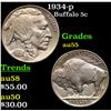 Image 1 : 1934-p Buffalo Nickel 5c Grades Choice AU