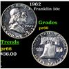 Image 1 : Proof 1962 Franklin Half Dollar 50c Grades GEM+ Proof
