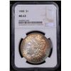 Image 2 : NGC 1888-p Morgan Dollar Rainbow Toned $1 Graded ms63 By NGC