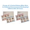 Image 1 : Group of 2 United States Mint Set in Original Government Packaging! From 1980-1981 with 26 Coins Ins