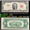 Image 1 : **Star Note** 1953B $2 Red Seal United States Note Grades vf++