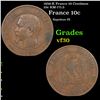 Image 1 : 1856-K France 10 Centimes 10c KM-771.5 Grades vf++