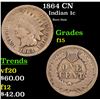 Image 1 : 1864 CN Indian Cent 1c Grades f+