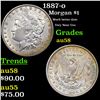 Image 1 : 1887-o Morgan Dollar $1 Grades Choice AU/BU Slider