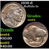 Image 1 : 1938-d Buffalo Nickel 5c Grades Choice Unc