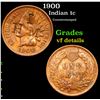 Image 1 : 1900 Indian Cent 1c Grades vf details