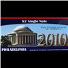 Image 2 : 2003A $2 Federal Reserve Note, Uncirculated 2010 BEP Folio Issue (Philadelphia, PA) Grades Gem CU