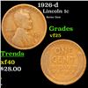 Image 1 : 1926-d Lincoln Cent 1c Grades vf+