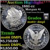 Image 1 : ***Auction Highlight*** 1881-cc Morgan Dollar $1 Graded ms65+ dmpl By SEGS (fc)
