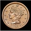 Image 2 : 1855 Upright 55 Braided Hair Large Cent 1c Graded ms64 bn By SEGS
