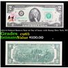 Image 1 : 1976 $2 Federal Reserve Note 1st Day of Issue, with Stamp (New York, NY) Grades Gem CU