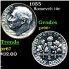 Image 1 : Proof 1955 Roosevelt Dime 10c Grades GEM++ Proof