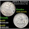 Image 1 : 1854-o Arrows Seated Half Dollar 50c Grades AU Details
