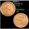 Image 1 : 1919-s Lincoln Cent 1c Grades f+