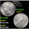 Image 1 : 1934-p Peace Dollar $1 Grades Select+ Unc
