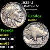 Image 1 : 1935-d Buffalo Nickel 5c Grades GEM+ Unc