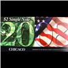 Image 2 : 2003A $2 Federal Reserve Note, Uncirculated 2008 BEP Folio Issue (Chicago, IL) Grades Gem CU
