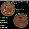 Image 1 : (1863) Our Country Civil War Token 1c Grades Choice AU
