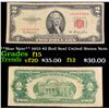 Image 1 : **Star Note** 1953 $2 Red Seal United States Note Grades f+