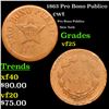 Image 1 : 1863 Pro Bono Publico Civil War Token 1c Grades vf+