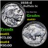 Image 1 : 1938-d Buffalo Nickel 5c Grades Choice+ Unc