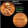 Image 1 : 1962-d Lincoln Cent 1c Grades GEM Unc RD