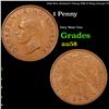 1946 New Zealand 1 Penny KM-13 King George VI Grades Choice AU/BU Slider