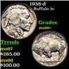 Image 1 : 1938-d Buffalo Nickel 5c Grades GEM++ Unc