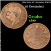 1894 Italy 10 Centesimi KM-27 Grades xf
