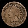 Image 2 : 1863 Indian Cent 1c Grades f, fine