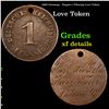 1890 Germany - Empire 1 Pfennig Love Token Grades xf details