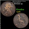 1889 Great Britain 1 Penny, Victoria KM-755 Grades vg+
