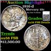 Image 1 : ***Auction Highlight*** 1916-d Mercury Dime 10c Graded au58 FSB Details By SEGS (fc)