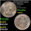 1961 New Zealand 1/2 Crown Queen Elizabeth II KM-29.2 Grades GEM Unc