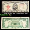 Image 1 : 1928C $5 Red Seal United States Note Grades f, fine