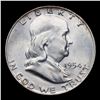 Image 2 : 1954-d Franklin Half Dollar 50c Grades Select+ Unc