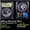 Image 1 : Proof 1991-p Korean War Modern Commem Dollar $1 Graded GEM++ Proof Deep Cameo BY USCG