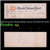 1899 The Lincoln National Bank, Lincoln, PA Check For $13.56 Grades NG