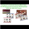 Image 1 : Group of 2 United States Mint Set in Original Government Packaging! From 1984-1985 with 20 Coins Ins