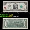 1976 $2 Federal Reserve Note 1st Day of Issue, with Stamp Grades Gem CU