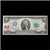 Image 2 : 1976 $2 Federal Reserve Note 1st Day of Issue, with Stamp Grades Gem CU