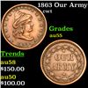 Image 1 : 1863 Our Army Civil War Token 1c Grades Choice AU