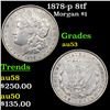Image 1 : 1878-p 8tf Morgan Dollar $1 Grades Select AU