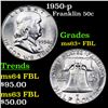 Image 1 : 1950-p Franklin Half Dollar 50c Grades Select Unc+ FBL