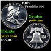 Proof 1962 Franklin Half Dollar 50c Grades GEM+ Proof Cameo