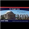 Image 2 : 2003A $2 Federal Reserve Note, Uncirculated 2010 BEP Folio Issue (New York, NY) Grades Gem CU