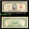 Image 1 : 1953 $5 Red Seal Fancy Serial United States Note Grades f+