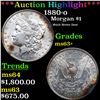 Image 1 : ***Auction Highlight*** 1880-o Morgan Dollar $1 Graded ms63+ By SEGS (fc)